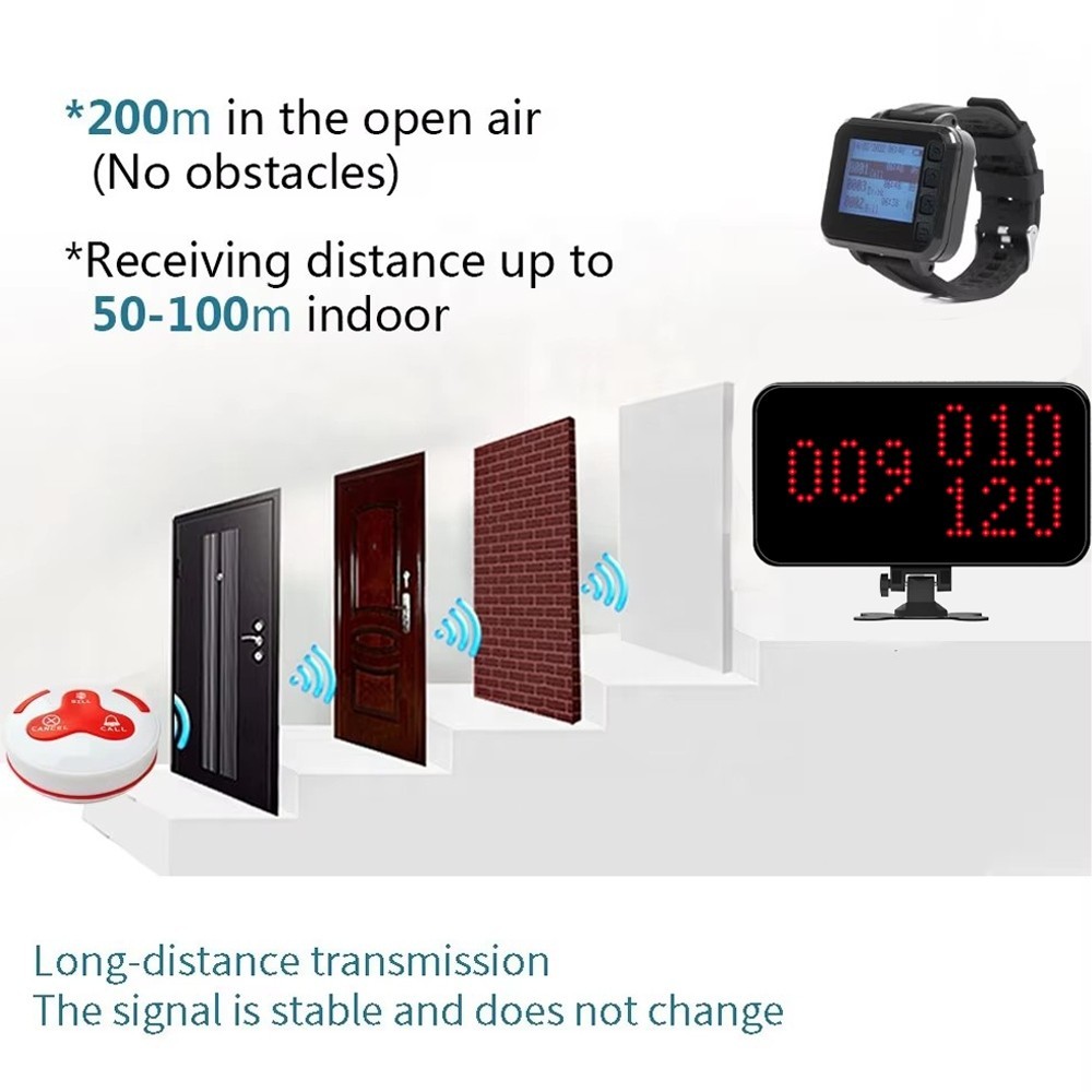 Wireless Call Pager System Buzzer Alarm Waiter Restaurant Call Button