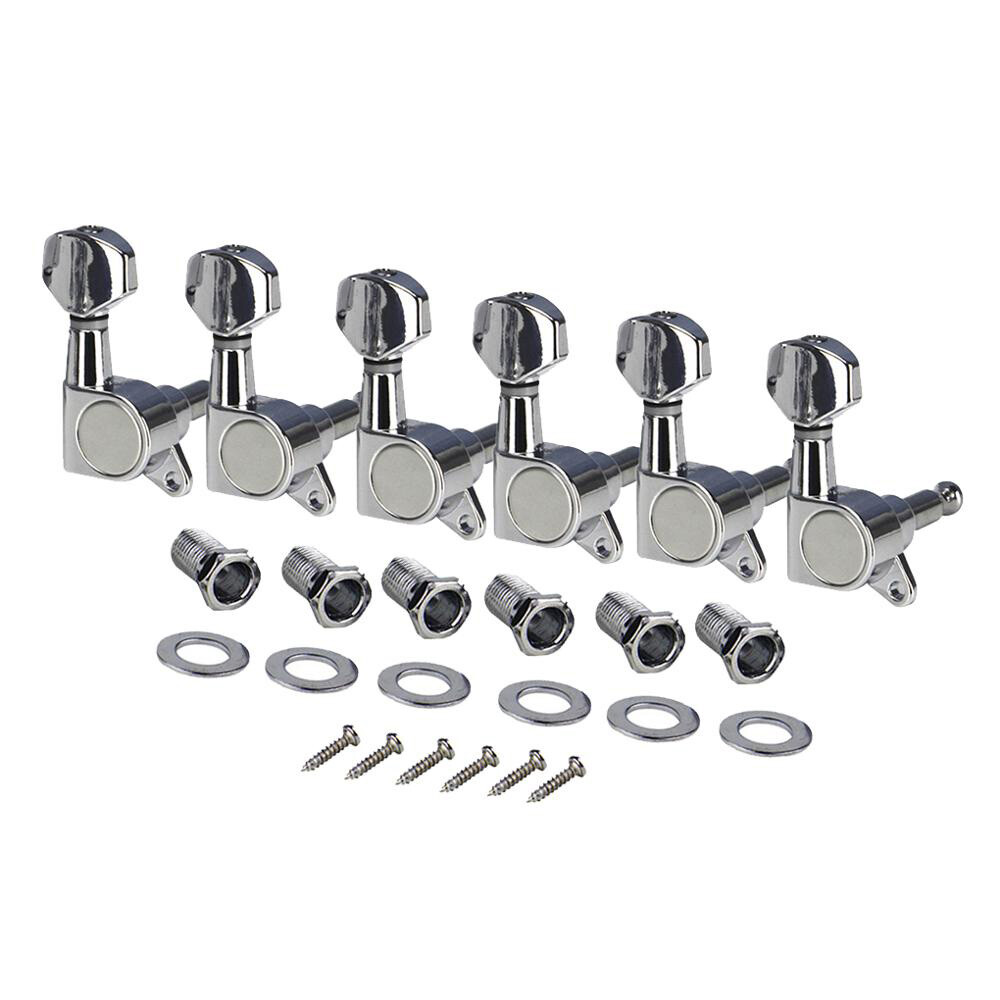 6R Guitar String Inline Tuning Pegs Tuners Keys Machine Heads Chrome ##