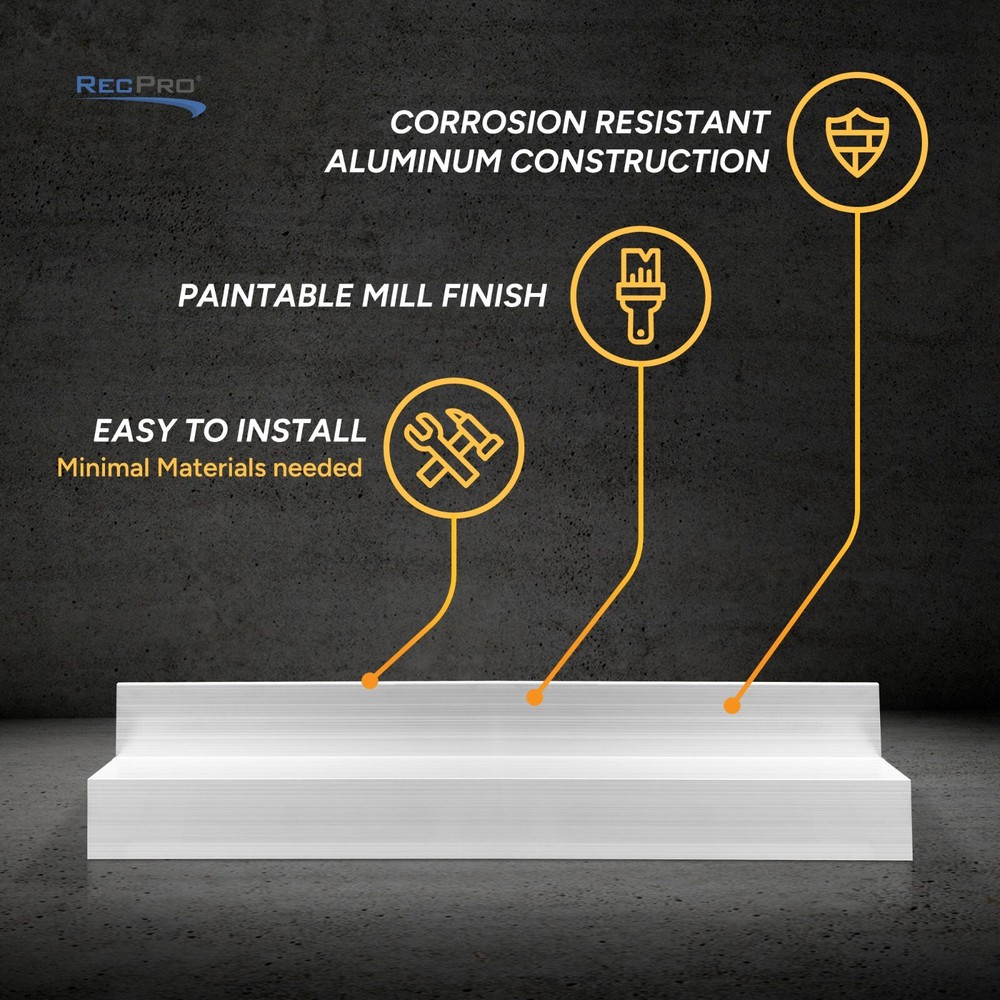 RecPro Trailer & RV 92" Aluminum H-Channel Trim | 2" H x 1 1/8" W | Can Paint