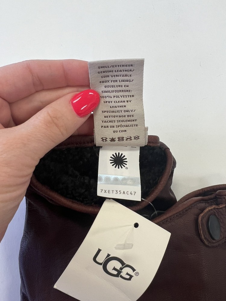 UGG Australia Leather Gloves Cognac Medium NWT