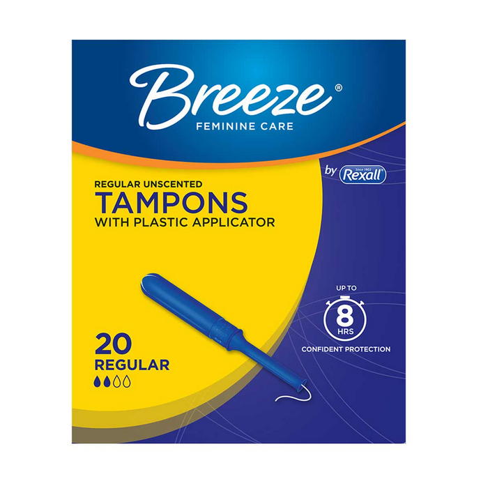 Breeze Unscented Plastic Scented Tampons Regular 20 Ct plastic applicator mujer