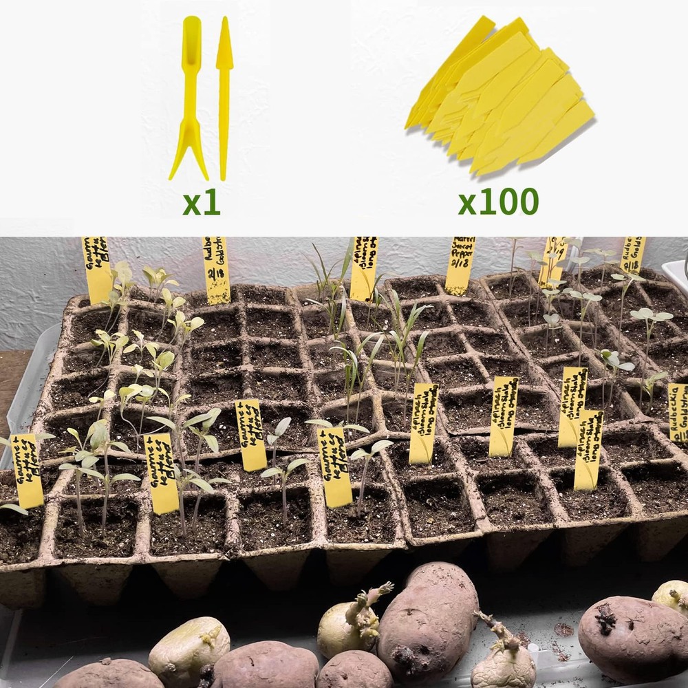 Seed Starter Tray 100 Cells, Biodegradable Peat Pots for Seedlings, 10 Pack 1...
