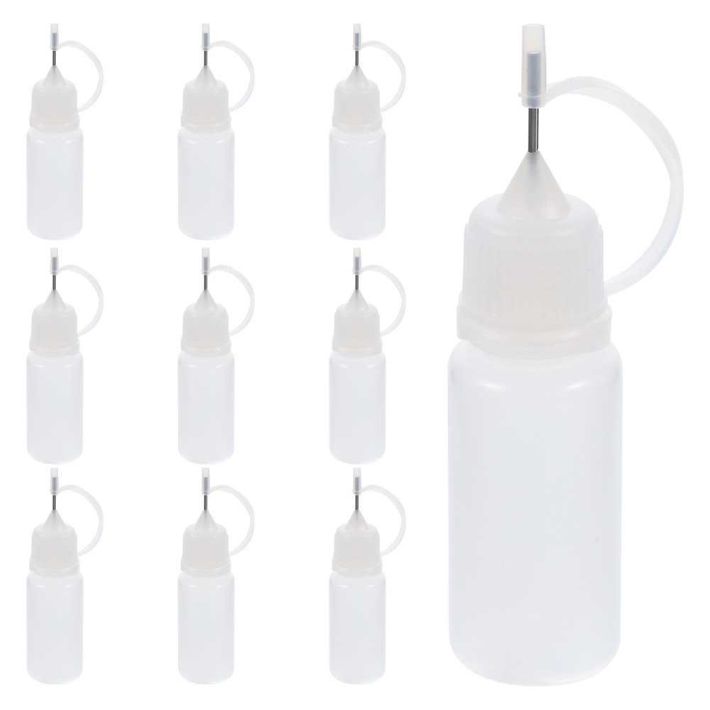10 Pcs Precision Squeeze Bottles with Nozzle Crafts Applicator Needle