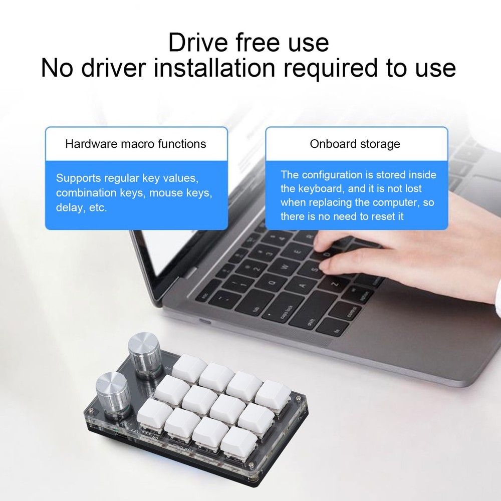 12 Key Knob Keyboard Programmable USB Dustproof Red Switch Mechanical New