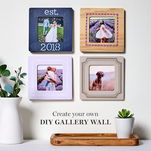 , Square Wood Frames Set, 6 pcs