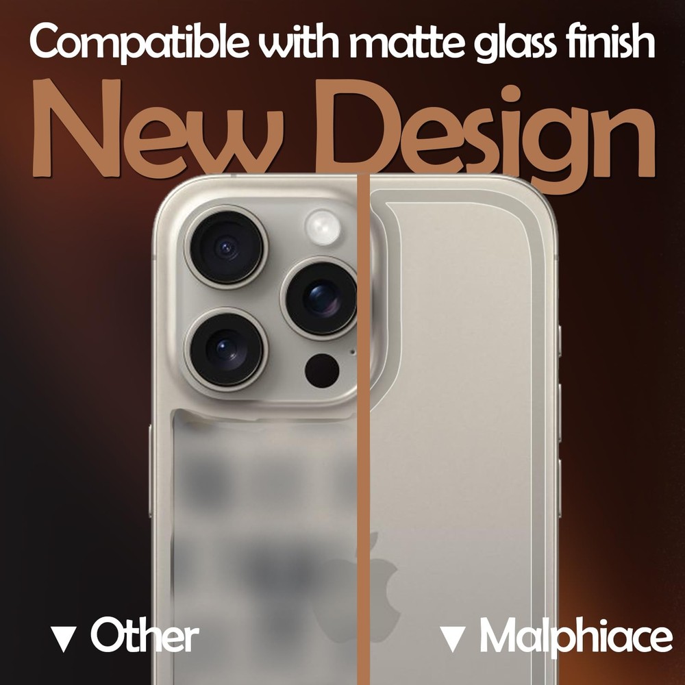 Malphiace for iPhone 16 Pro Max Front and Back & & Lens(3-piece)