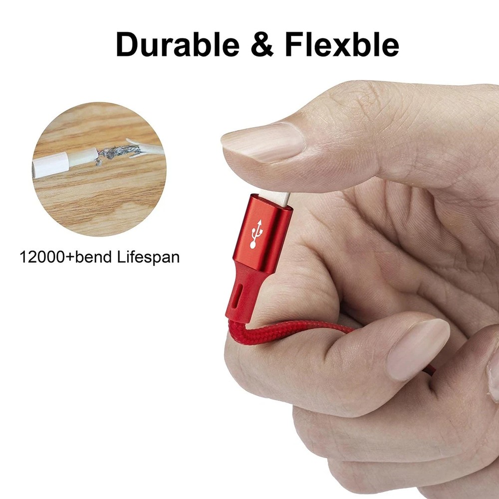 Short Multi Charging Cable, 1Ft/2Pack Multi Charging Cord, 4 in 1 Multiple USB C