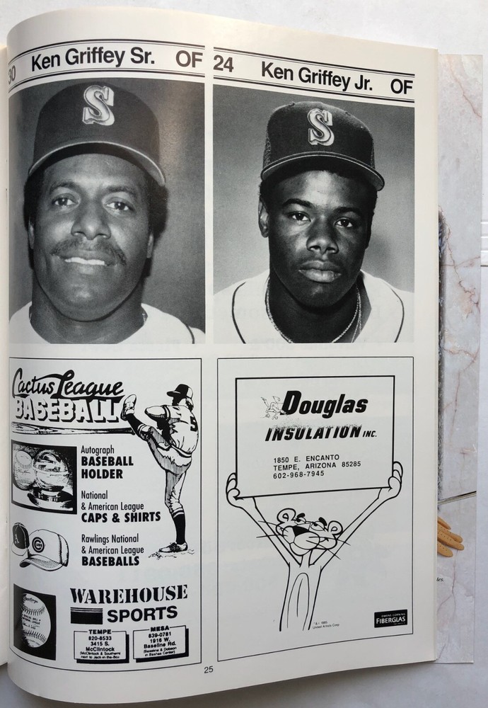 1991 Seattle Mariners Vs California Angels Spring Training Program Griffey Cover