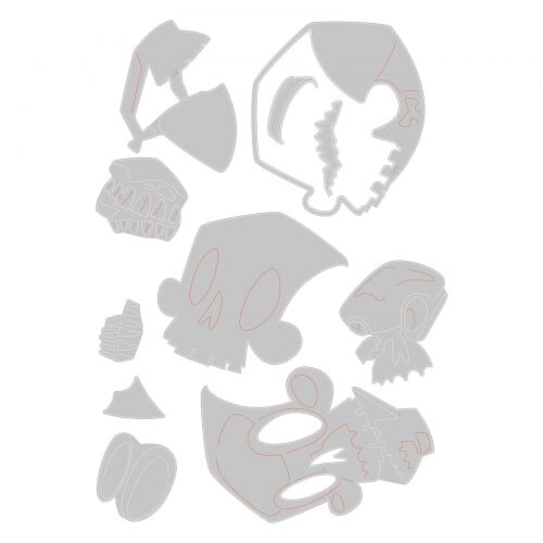 Tim Holtz Halloween "SKELLY", COLORIZE Thinlits 10 dies by Sizzix