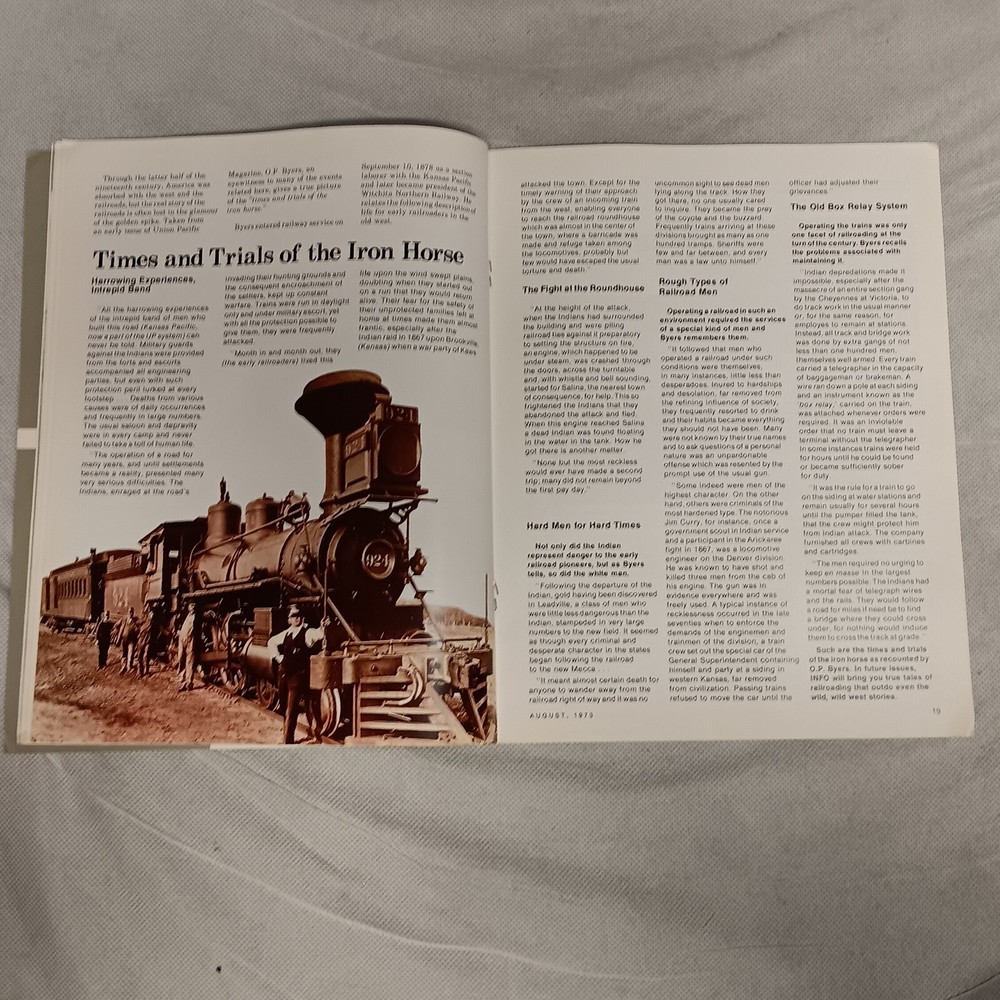 Union Pacific Railroad Info Magazine August 1973