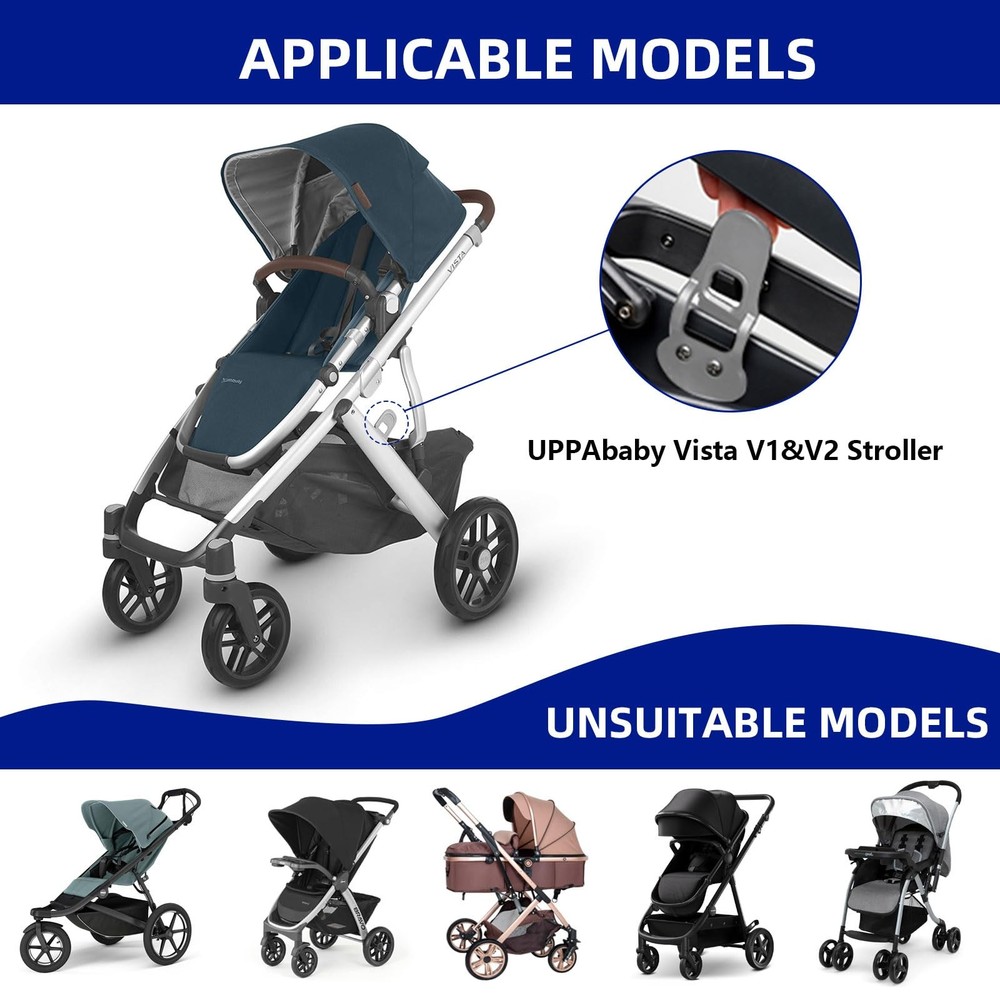 Com MUMU Replacement Closing Latch UppaBaby Vista 2015+ (and V2),Hinge Grey