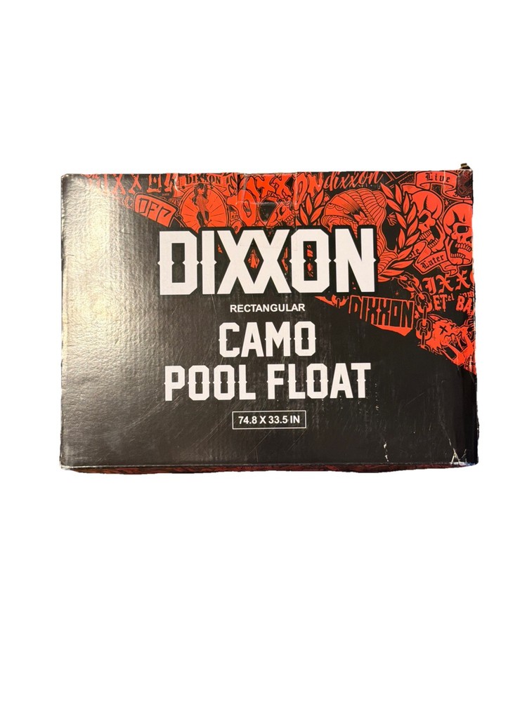 Dixxon Pool Float, Rectangular, Camo, 74.8”x33.5” New In Box