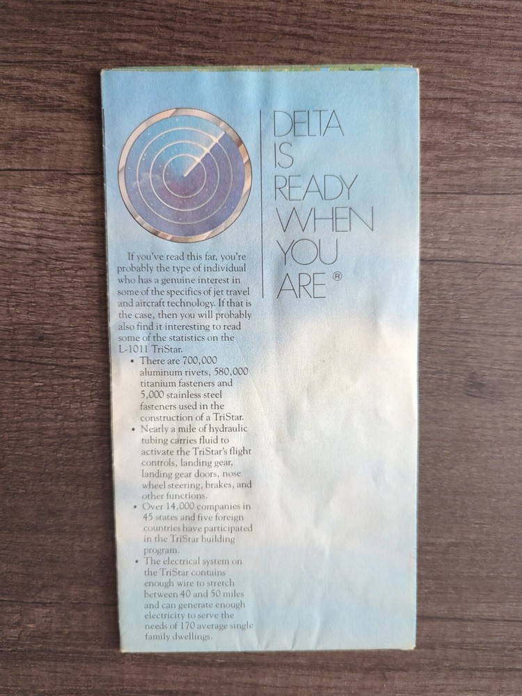 Delta Air Lines System Route Map 1976 Edition (K8) (BY)