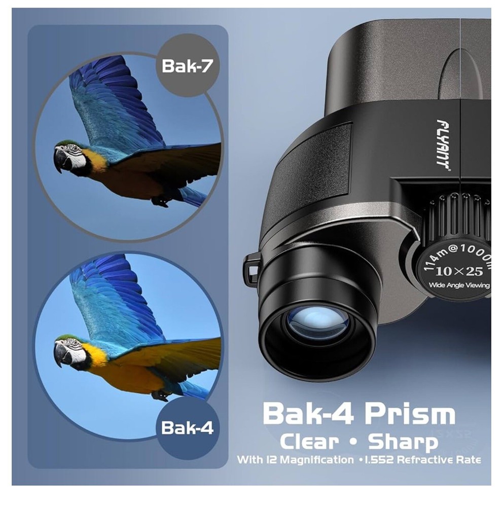 12X25 High Powered Binoculars for Adults, Compact Binoculars Clear Low Light