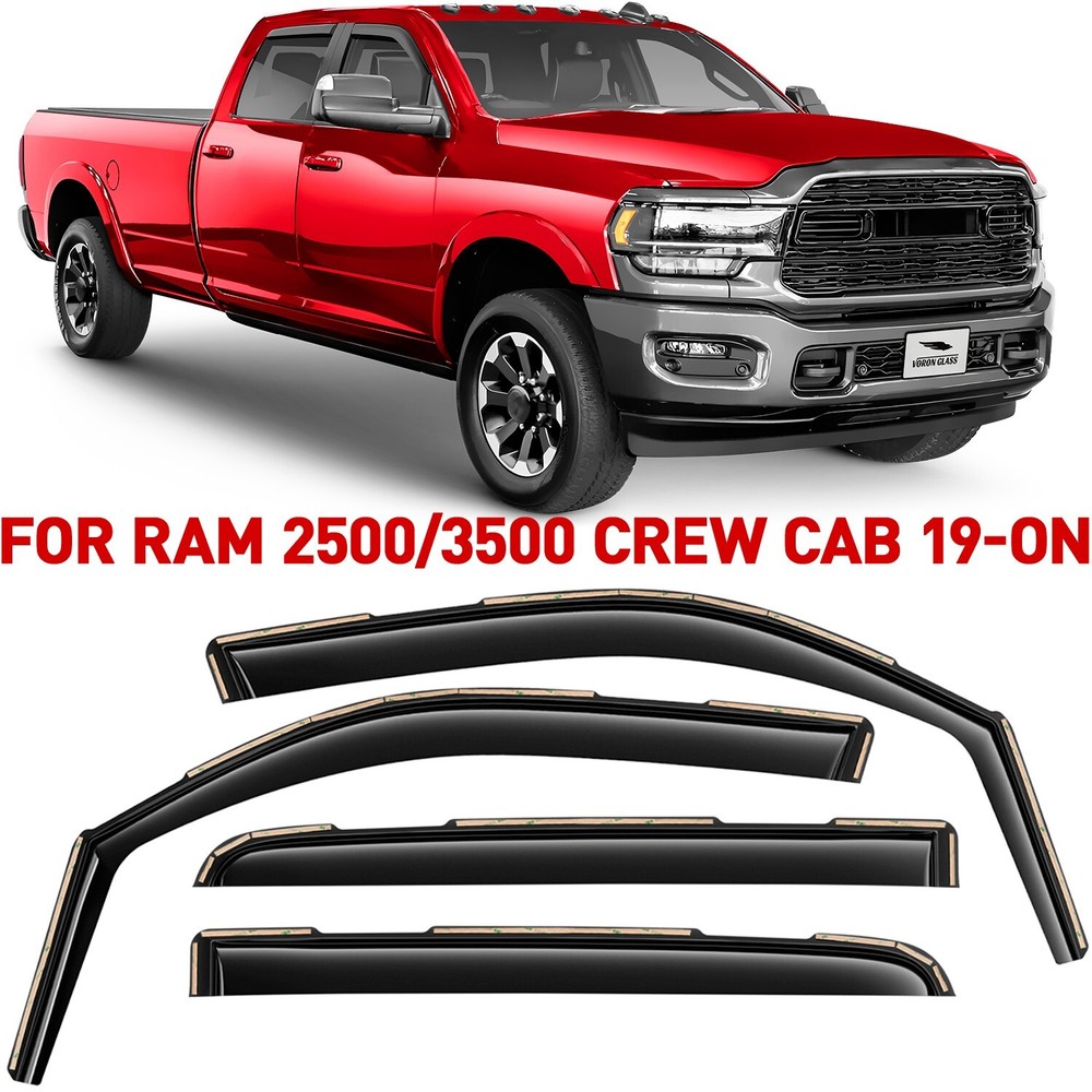 Rain Guards Vent Visors Shade for 2019-2026 Dodge RAM Crew Cab