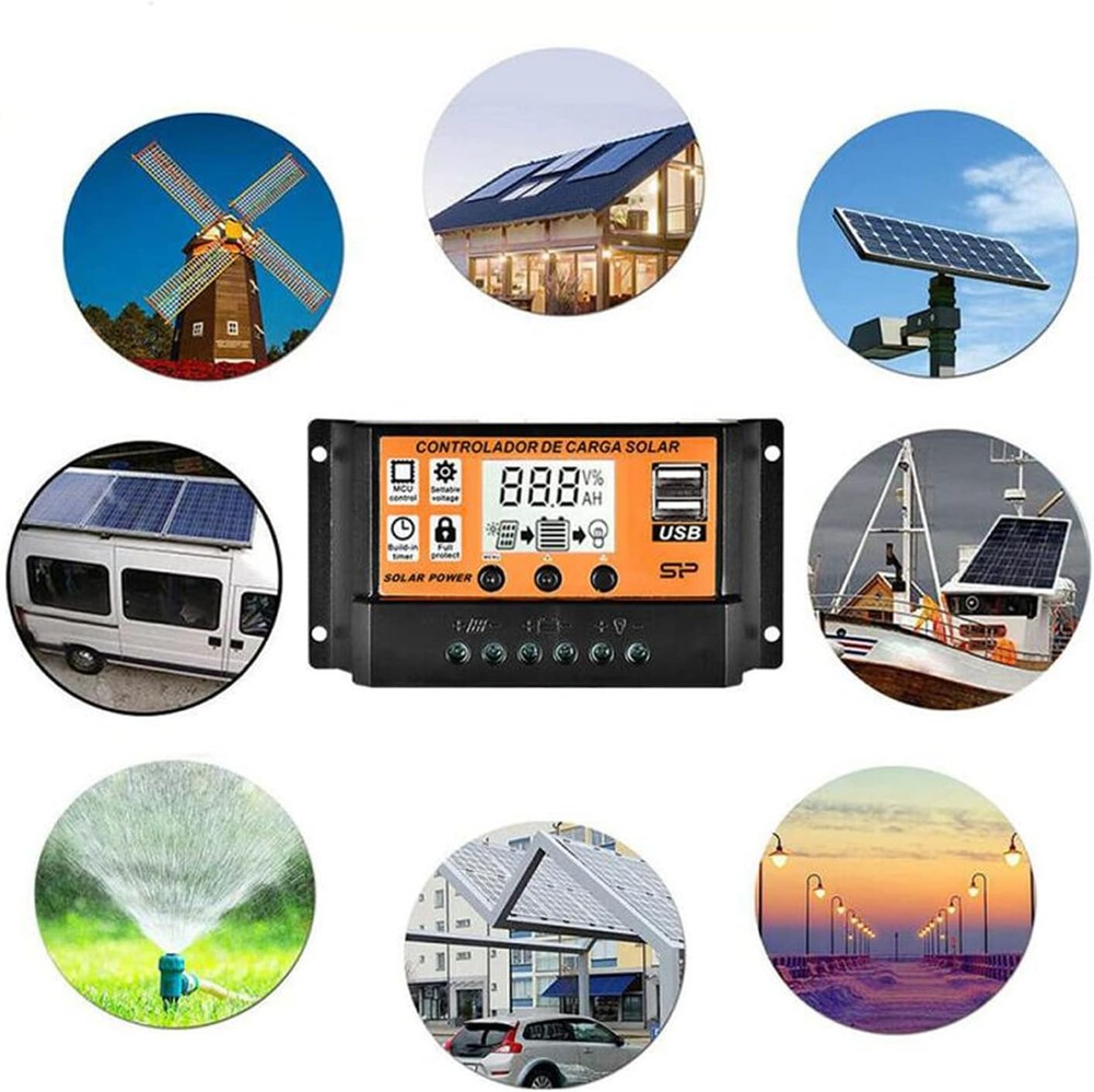 100A MPPT Solar Panel Regulator Charge Controller Auto Focus Tracking 12/24V US