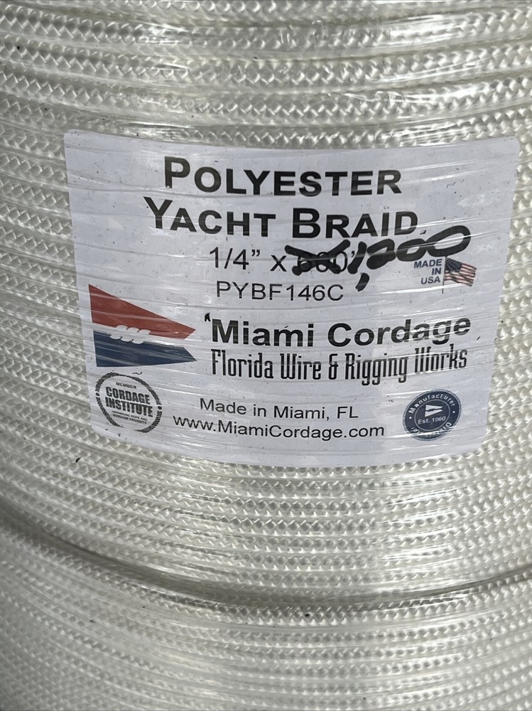 1/4 x 1,200 Ft Braid-Yacht Braid polyester rope