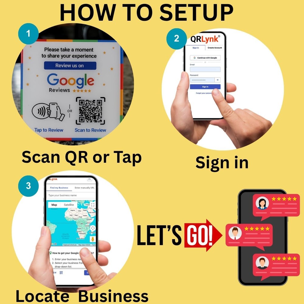 Dual-Function NFC Epoxy Plate for Google Reviews - No Subscription Required