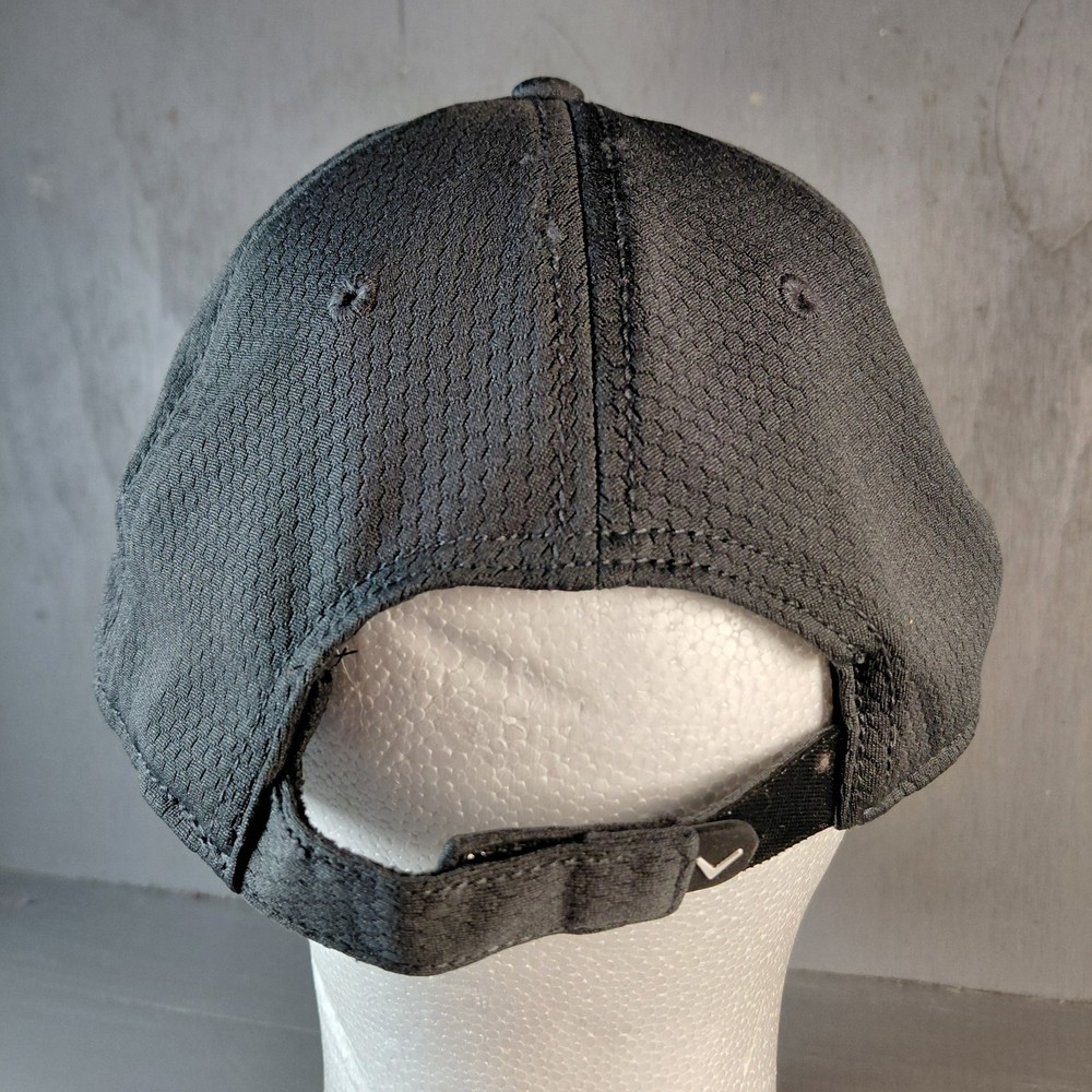 Callaway Golf Hat Cap Black Mesh Adjustable Strap Logo Snapback