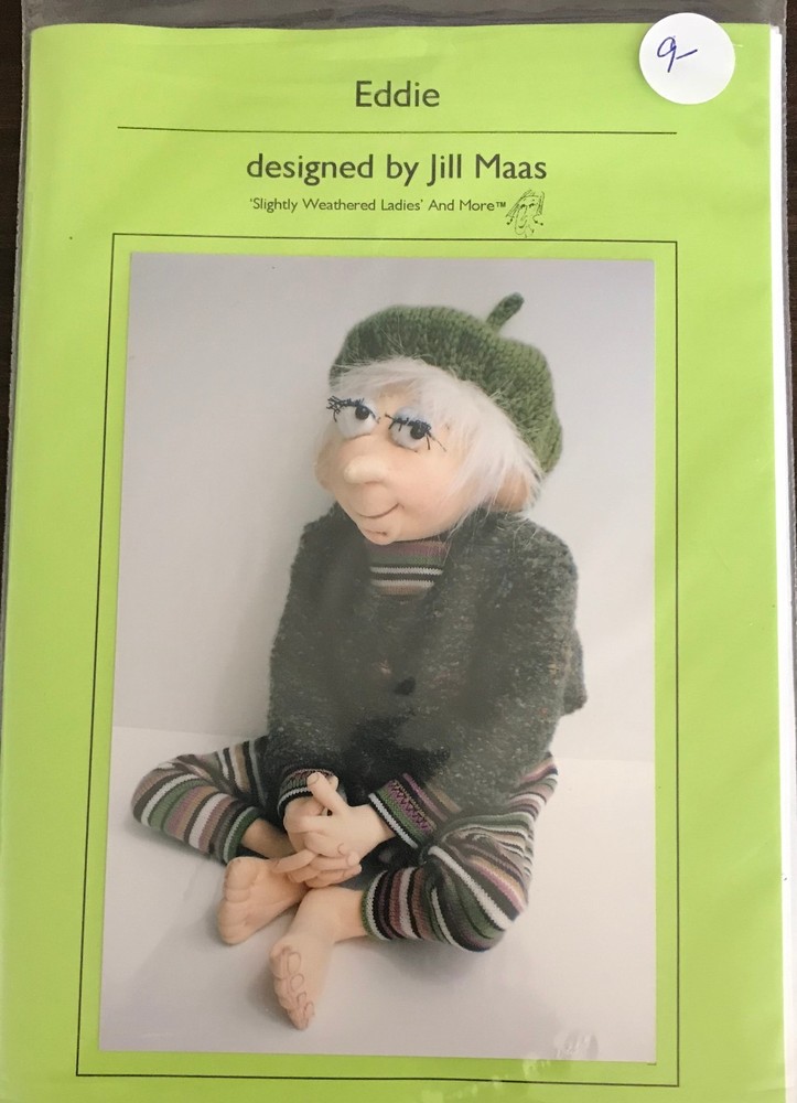 Slightly Weathered Ladies Craft PATTERN ONLY Eddie 10" Doll Toy