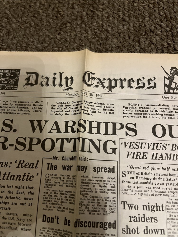 WW2 -DAILY EXPRESS -April,,,28,,1941