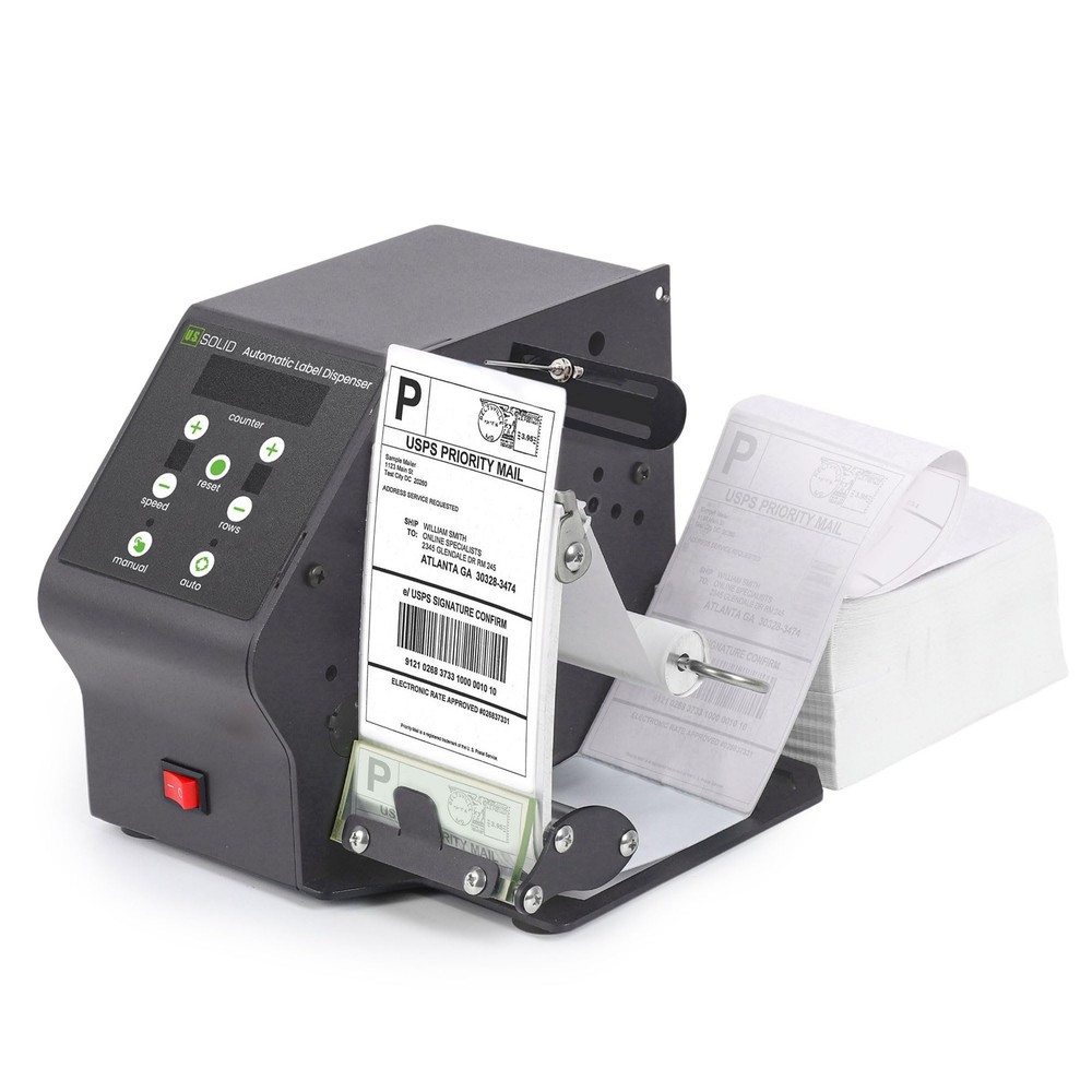 U.S. Solid Automatic Label Dispenser 4.7 in Width Clear Labels Counter