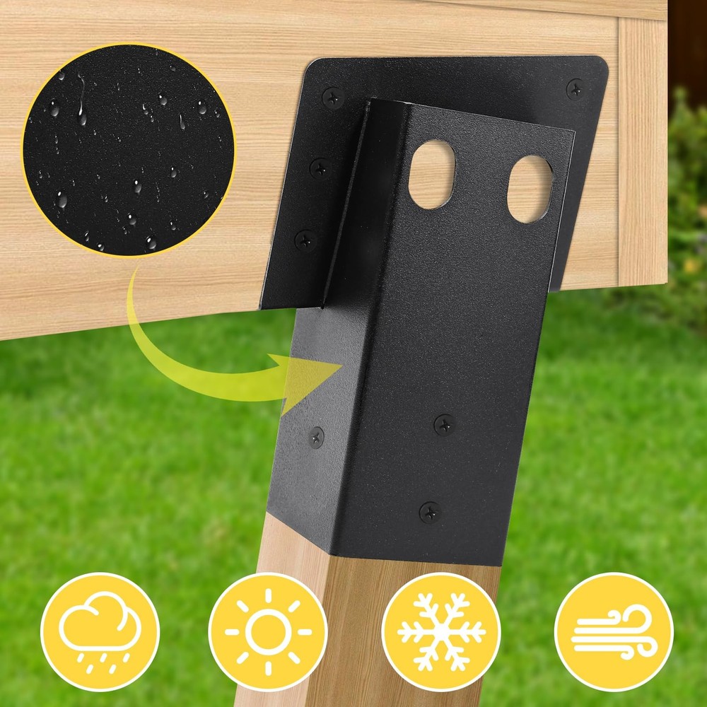 4 Pcs Black Deer Stand Brackets,Outdoor 4"x 4" Compound Angle Brackets