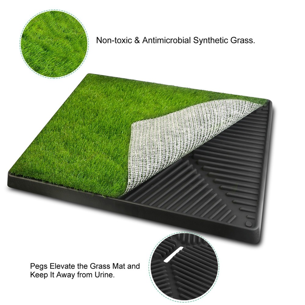 3-Layer Pet Potty Trainer Grass Mat Dog Training Pee Patch Pad Portable Toilet