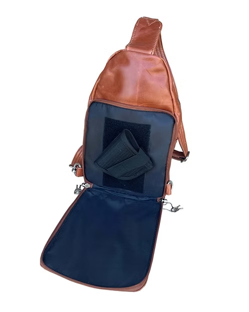 Brown Concealed Carry Sling bag / Compact Backpack