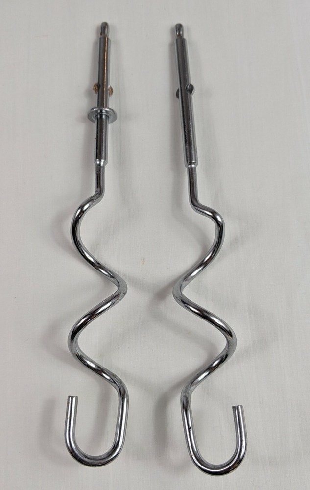 2 Dough Mixer Beater Attachments Blender Corkscrew Shaped Hooks Replacements