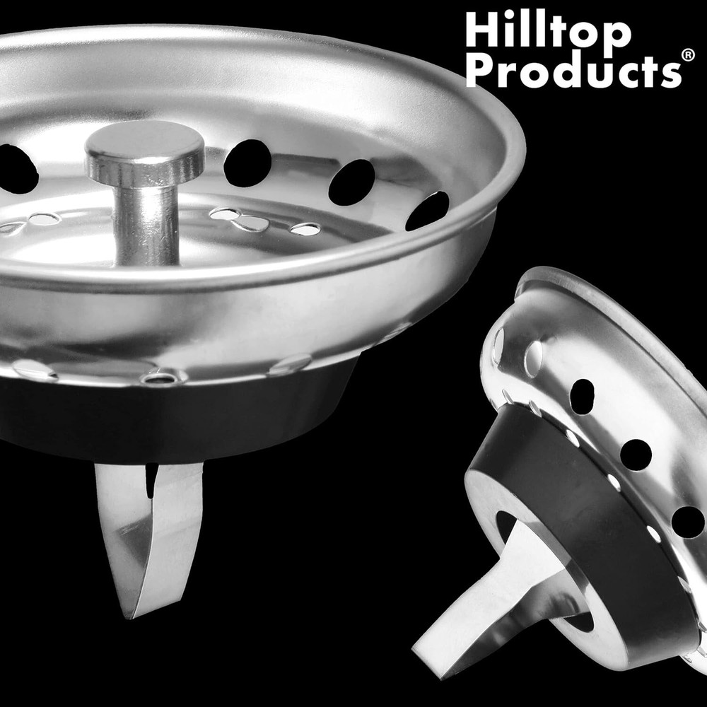 2 Pack - Kitchen Sink Strainer and Stopper Combo Basket Spring Clip Replaceme