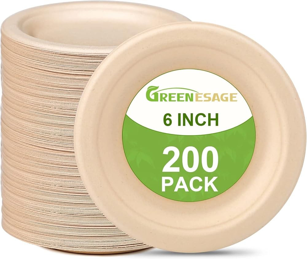 Small Paper Plates 6 inch, postable Eco Friendly Disposable Plates for