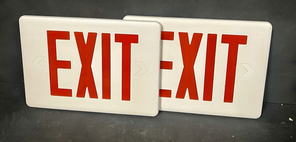 Exit Sign Face Plate Cover Red 8" x 12" inch 2 PACK