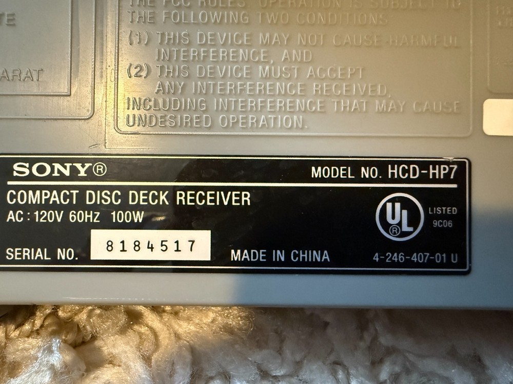 Internal Power Supply Module for CD Deck Receiver HCD-HP7 Tested