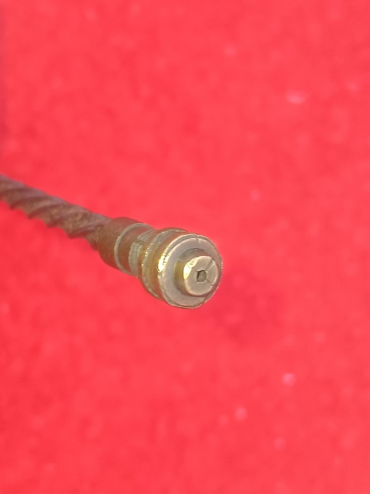 Antique brass push drill spiral drill, spring inside Brass handle Unmarked Maker