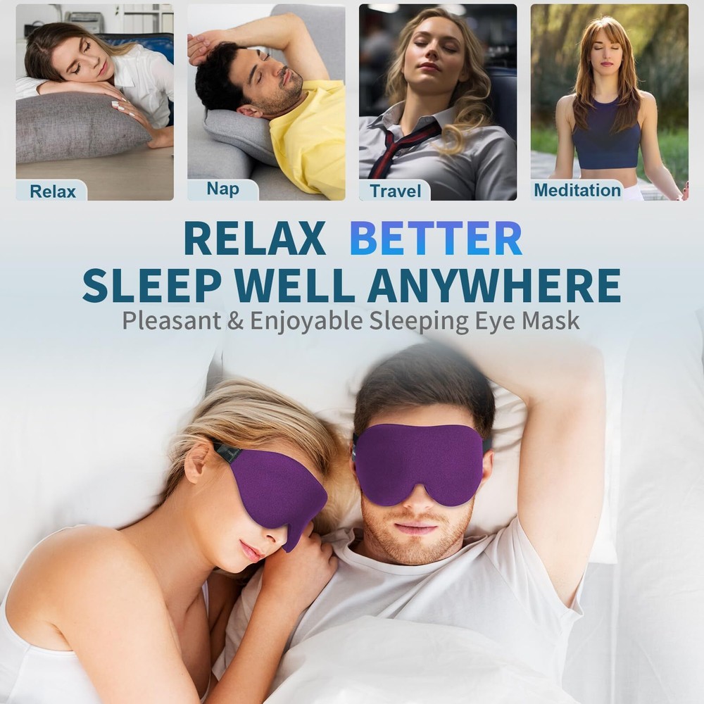 ZGGCD 3D Sleep Mask for Side Sleeper Light Blocking Sleeping Eye Mask for Wom...