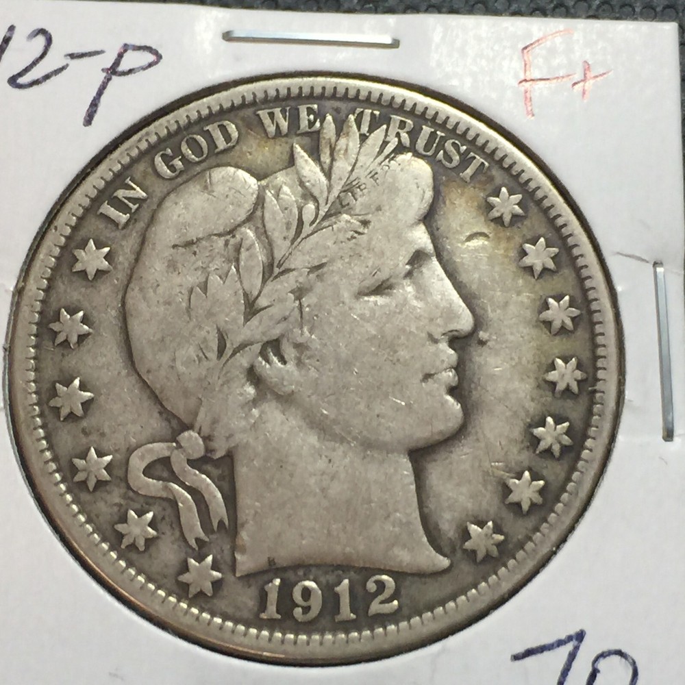 1912-P   Fine-VF    Barber Half Dollar   Almost Complete Liberty   Combined Ship