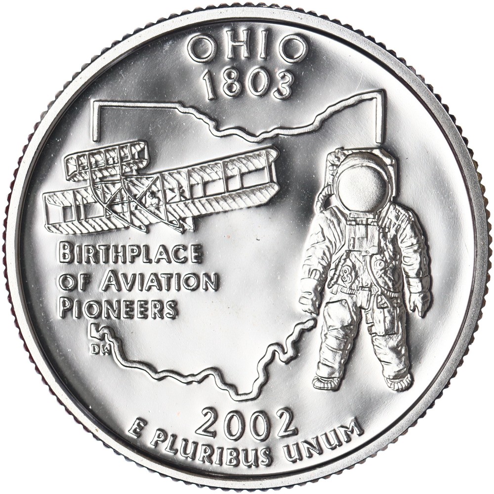 2002 S State Quarter Ohio Gem DCam Proof CN-Clad