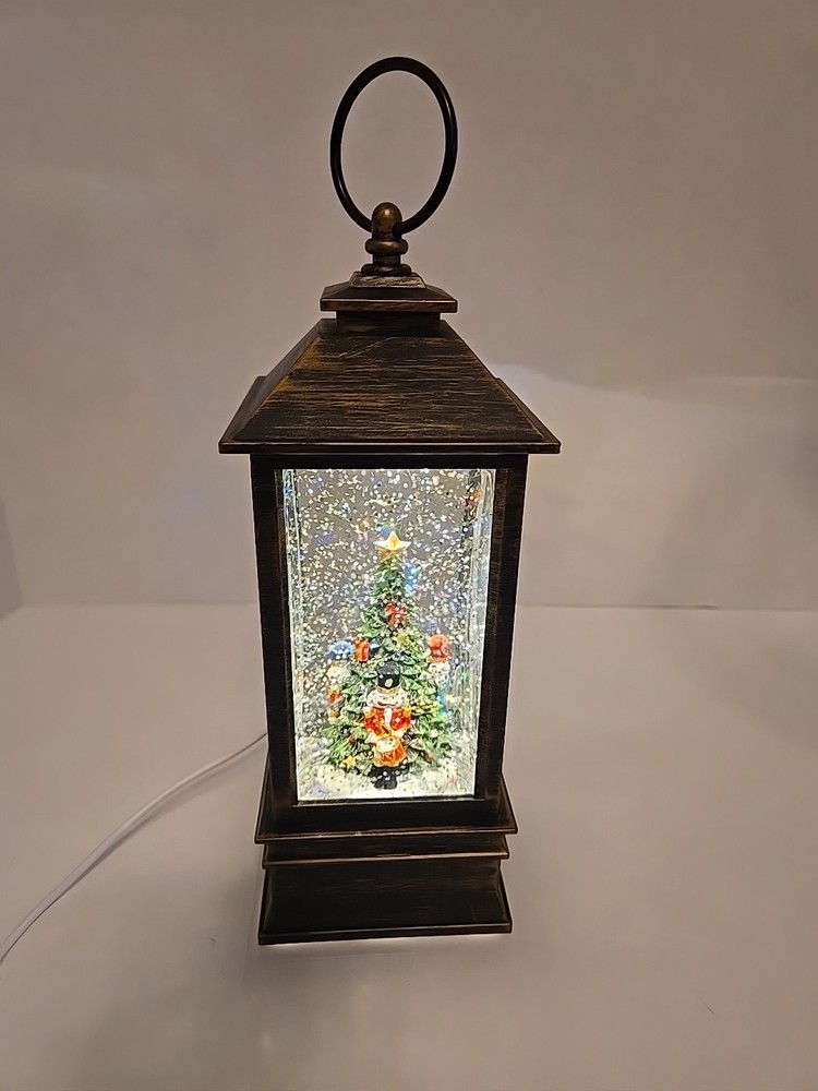 Christmas snow globe lantern With Tree & Nutcrackers - Battery Or DC.