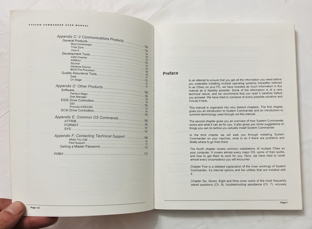 Original System Commander User Manual VCOM Partitioning Guide Windows Linux 1996