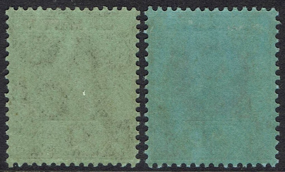 GAMBIA 1909 KEVII 1/- AND 2/-
