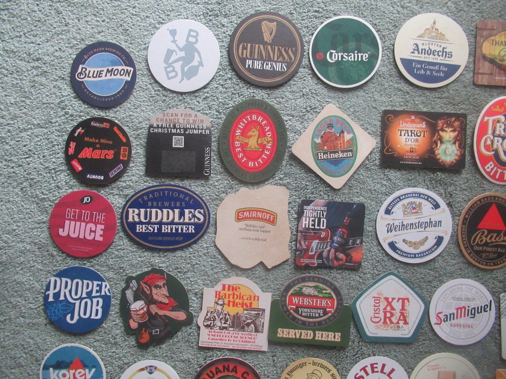 54 x Beer Mats, Coasters - ALL DIFFERENT