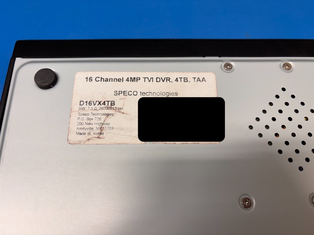Speco Technologies D16VX Digital Video Recorder 4TB