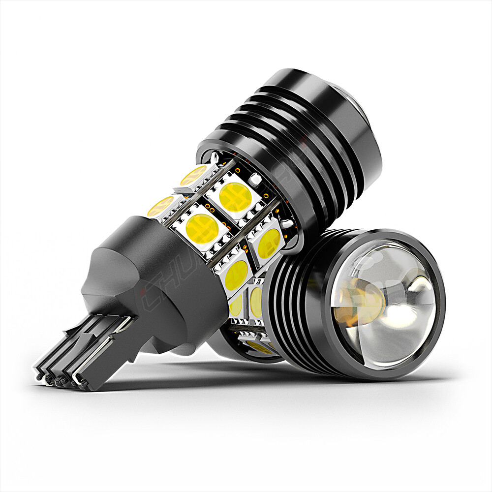 2PCS 7440 7443 7444 LED Backup Reverse Back Up Light Bulbs Super Bright White