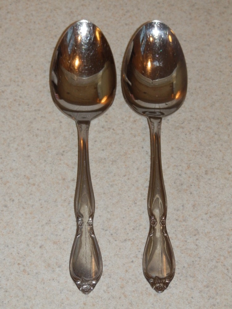 ONEIDA STAINLESS FLATWARE CHATELAINE 2 LARGE SERVING TABLESPOONS 8 1/4"