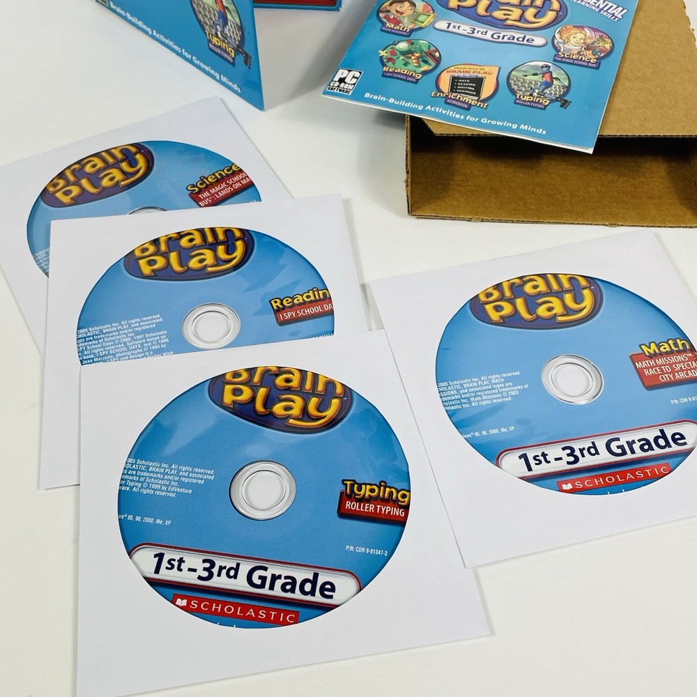 Scholastic Brain Play 1st Grade 3rd edition PC CD-ROM Software Children's Game