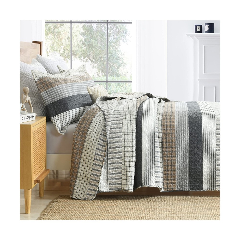 PANGUSHAN 100% Cotton Quilt Set Queen Size, Patchwork Queen Quilt Bedding Set...