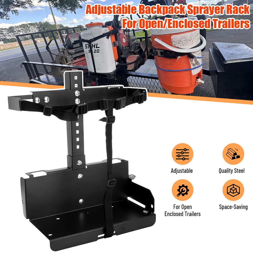 Adjustable Backpack Sprayer Rack for Landscape/Enclosed Trailers, Easy Storage