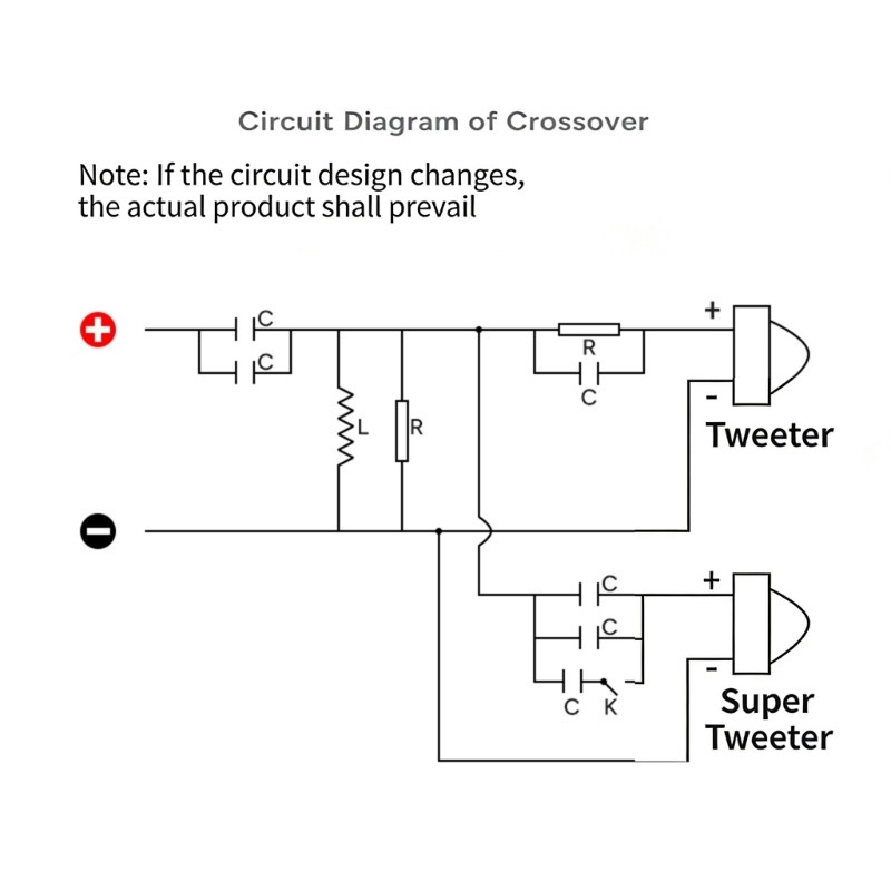 400W Treble 2 Way Frequency Divider Speaker Filter Circuit Adjustable Frequency