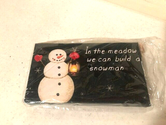 led Snowman canvas hanging print